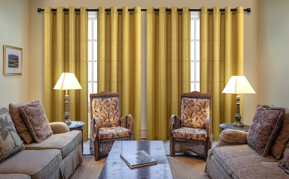 Best Curtains 製品 ,金色のサテン模様のライトブラウンのカーテン Best Curtains 製品 ,金色のサテン模様のライトブラウンの